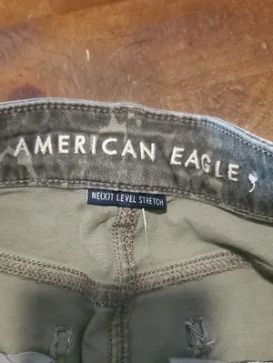 American Eagle Outfitters Olive Leopard-Print Denim Mini Skirt thumbnail 2