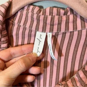 Urban Outfitters Out From Under Button Down Plaid‎ Striped Top Small thumbnail 4