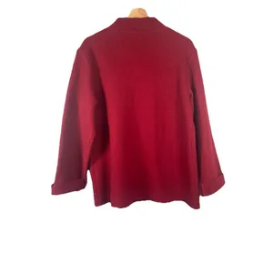 Orvis Boiled Wool Two Button‎ Jacket Women’s Size M Red Burgundy Cardigan Luxury thumbnail 4