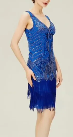Babeyond Beaded Embroidered Fringed Flapper Dress Size 3XL US 2X Sequins Gatsby thumbnail 1