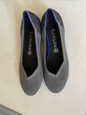 Rothy’s Retired The Flat Black/White Birdseye Print W9.5 Rounded Toe thumbnail 2
