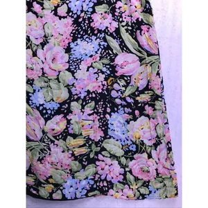 Jones New York Sport Skirt Women 8 Black Floral Rayon Midi Casual thumbnail 8