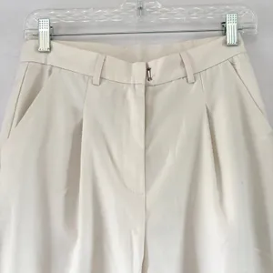 Ronny Kobo Tornby Cream Ivory Wide Leg‎ Pleated High Waisted Trousers XS NWT thumbnail 7