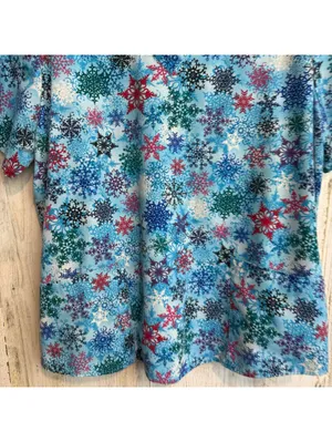 SB Scrubs Women's V-Neck Snowflake Print Medical Scrub Top Size Large Nursing thumbnail 4