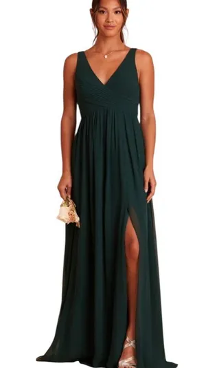 Birdy Grey NEW Laurie Empire Dress in Chiffon Emerald thumbnail 1