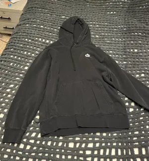 Nike Hoodie Sweatshirt Black Swoosh Logo thumbnail 1