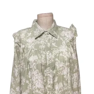 Roller Rabbit Caxias Darya Dress‎ Sage Green White Floral Size Small thumbnail 4