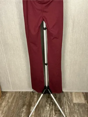 High-Waist Stretch Flare Pants in Burgundy Size Small thumbnail 9