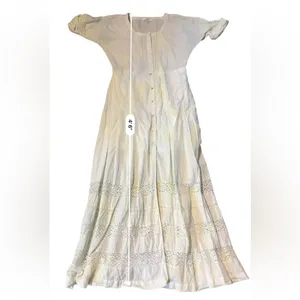 LoveShackFancy Edie Dress Women’s Size Medium Green Blue Tie Dye Midi‎ thumbnail 12