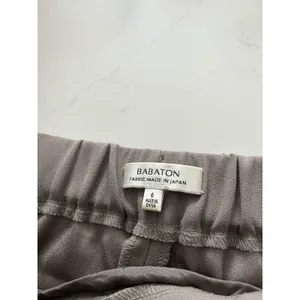 Aritzia Babaton Cohen Pants Pleated Cropped Trousers 6 Taupe thumbnail 4