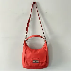 Coach Kirstin Coral Salmon Pink Leather Hobo Shoulder Bag‎ thumbnail 3