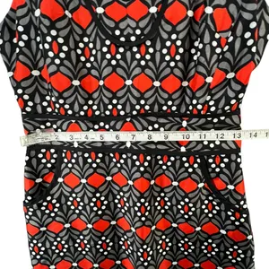 Milly Sheath Dress 2 Black Gray Red Silk Geometric‎ Sleeveless Modern Chic Party thumbnail 12
