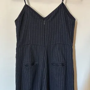 Anthropologie Size 2 Black Wide Leg‎ Pin stripped Jumpsuit thumbnail 9