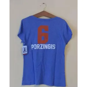 New York Knicks Porzingis NBA Womens V-Neck Tee by Majestic Threads L & 2X thumbnail 4