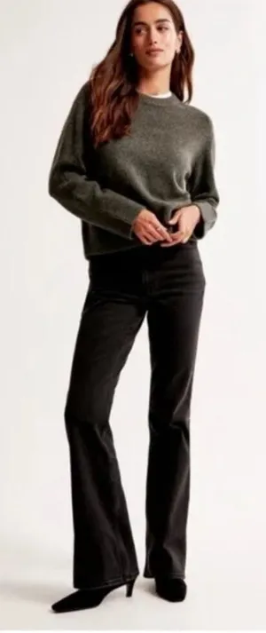 Abercrombie & Fitch High Rise Vintage Flare Jeans Black Size 18 (34S) thumbnail 1