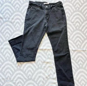 LEVI’S Women’s 505 Straight Leg Black Denim Jeans 28 thumbnail 1