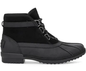 UGG Greda Waterproof Duck Boots Lace Up Suede Leather Heeled Winter Black 9.5 thumbnail 1