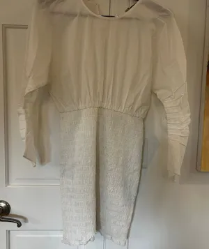 NWOT Cleobella White Mini Smocked Dress Small thumbnail 1