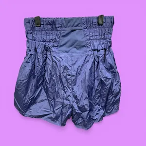 Cute Free People Movement periwinkle crinkle shorts yoga running elastic waist thumbnail 2