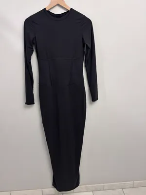 SKIMS Fits Everybody Corset Long Sleeve Dress in Onyx Large Sold Out NWT thumbnail 6