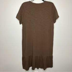 J. Jill‎ brown casual dress with ruffle hem short sleeves size medium tall thumbnail 7