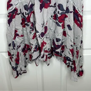 Free People Grey Floral Voile and Lace‎ Trapeze Slip Dress Size S thumbnail 7