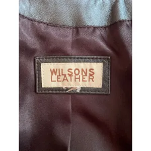 Wilsons Leather Brown Lambskin Zip Jacket Womens Large Y2K Minimalist Coat thumbnail 6