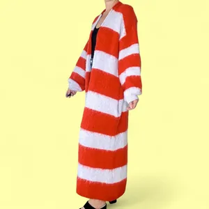 Free People Stripes Mantra Poppy Ice Combo Wool Oversized Long Cardigan thumbnail 2
