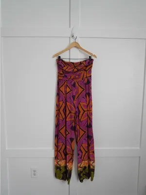 Zara Strapless Printed Wide Leg Jumpsuit thumbnail 4