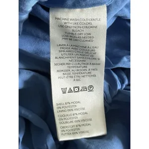 ANTHROPOLOGIE MAEVE SHORT PUFF SLEEVE BUBBLE TIERED BLOUSE SHIRT TOP Small Blue thumbnail 9