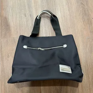 Versace Parfums Black Nylon Tote Bag Silver Hardware Shoulder Bag‎ Handbag thumbnail 1