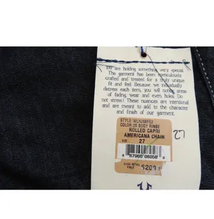 WLHJ58FE2 Americana Chain Dark Rinse Rolled Capri Jeans $209 EUC 28 thumbnail 14