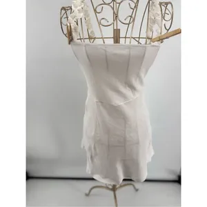 Aritzia Sunday Best White Ribbed Ruffle Strap Mini Dress Size XS thumbnail 7