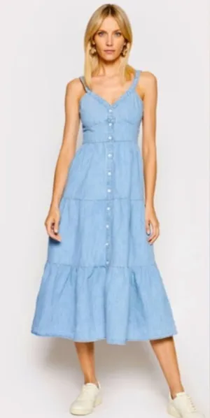 NWT Levi’s Sabine denim tiered Prairie dress thumbnail 1