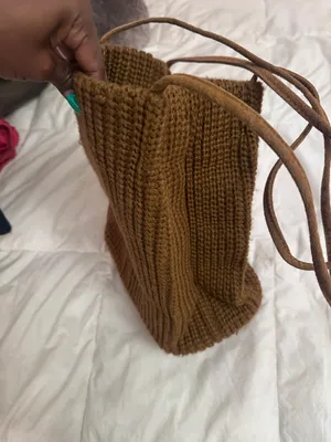 Brown crotchet boho purse thumbnail 3