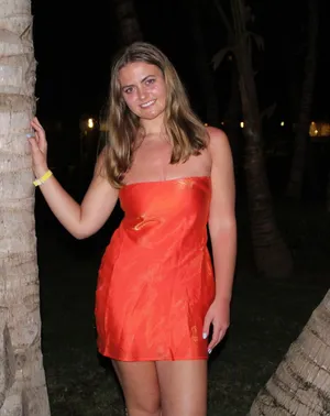 White Fox Strapless Boutique Dress Mini Orange thumbnail 1