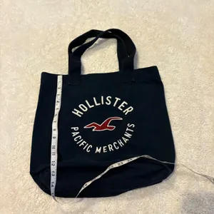 VTG Y2K Hollister Canvas Navy Tote Bag Cotton Mallcore 2000s Graphic Logo Preppy thumbnail 3