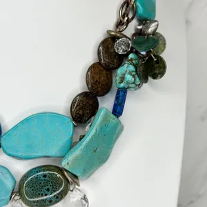 Chico's Chunky Faux Turquoise Statement Necklace 18.5-22.25in ✨ thumbnail 8