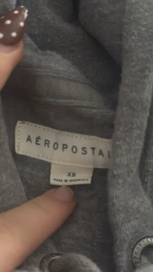 Aeropostale Zip-Up Hoodie Grey thumbnail 3
