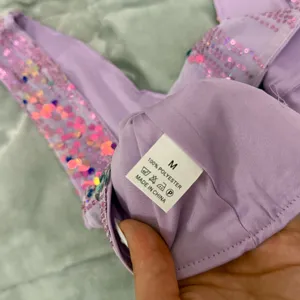Purple Sequin V Neck Tank Top Y2K 2000s Going Out Top Glam thumbnail 7