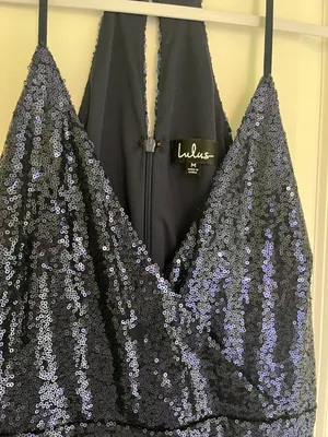 Lulus Navy Sequin Dress thumbnail 2