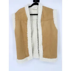 TUCKERNUCK Hyacinth House Tan Faux Suede‎ Shearling Crosby Vest M Boho Western thumbnail 2