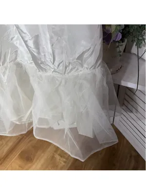 Vintage white lace skirt ruffled petticoat bridal wedding crinoline costume M thumbnail 6