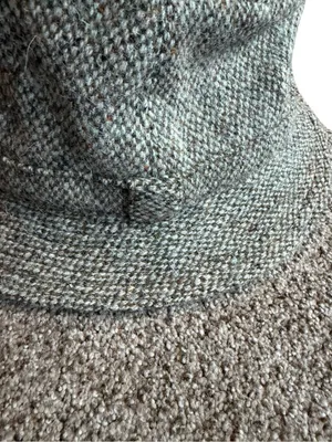 Britches Heather Gray Green Wool Bucket Hat Herringbone Tweed Rain Large Women's thumbnail 2