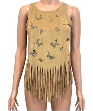 French Pastry XS faux suede fringe butterfly top TS 3556 thumbnail 1