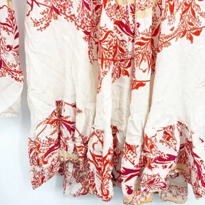 Free People Womens Sunset Dream Printed Boho Hippie Bell Sleeve Tunic Top Size S thumbnail 4