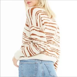 4Sienna Rebecca Zebra Print Sweater Top Brown Tan thumbnail 3