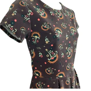 Matilda Jane Floral Fit & Flare Dress XS Brown Retro Print thumbnail 8