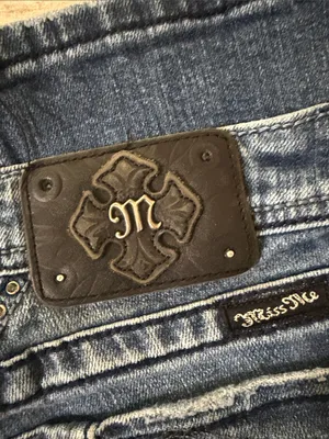 Miss Me Blue Denim Bootcut Jeans with Embellished Wing Pockets Size 29 thumbnail 5