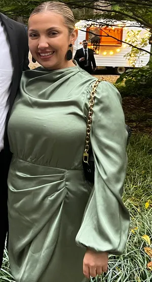 Sage Green Long Sleeve Silk Abercrombie Dress thumbnail 3